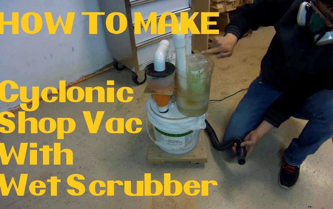 How To Make Cyclone Shop-Vac With Secondary Water Filtration (Wet Scrubber) All out of Junk