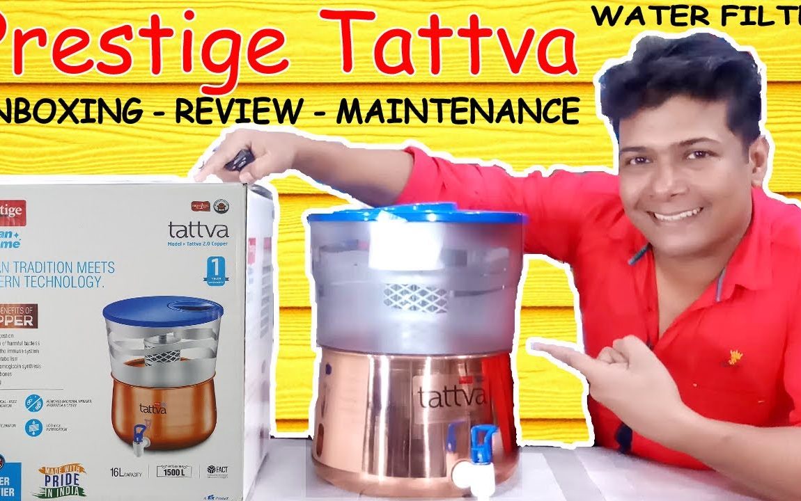 Prestige TATTVA Water Purifier Unboxing, Review, Maintenance : Prestige Copper Water Filter -Reveled