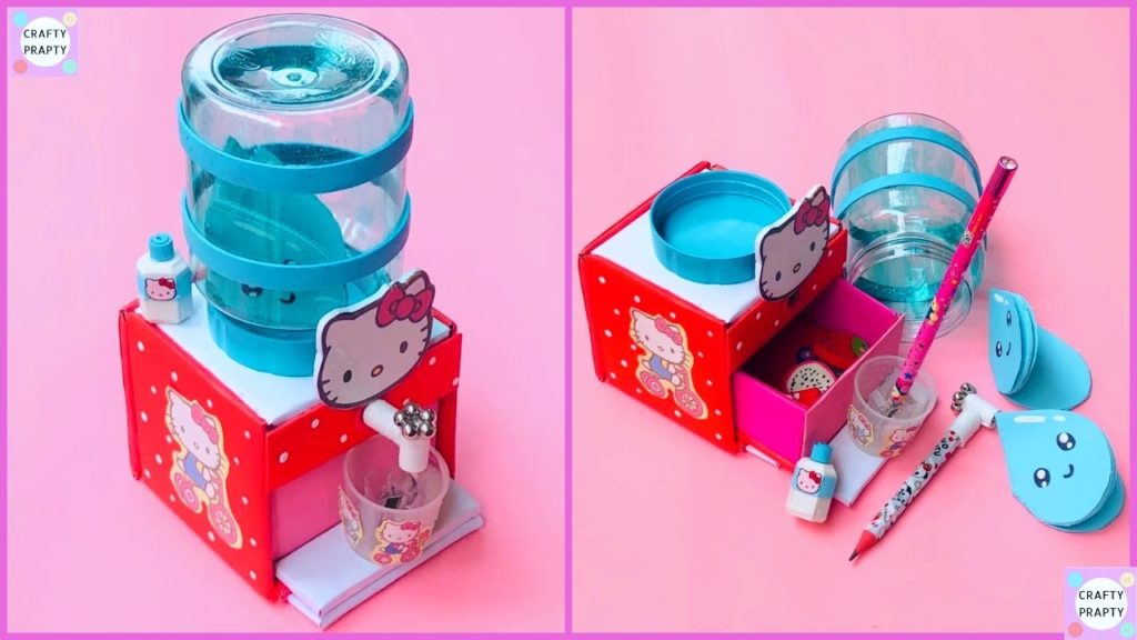 How to make Hello kitty Toy Water Filter Stationery Organizer With paper/ School supplies