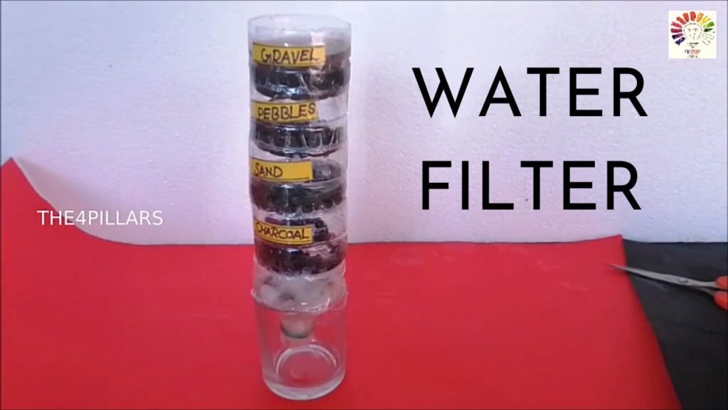 How to make a water filter | water filter working model |Charcoal Sand Water filter - Project