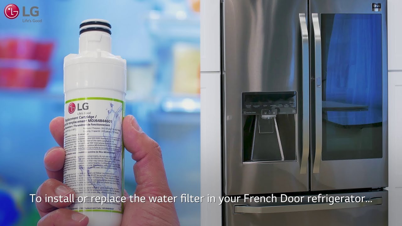 LG French Door Refrigerator Installing the Upper Interior Water Filter