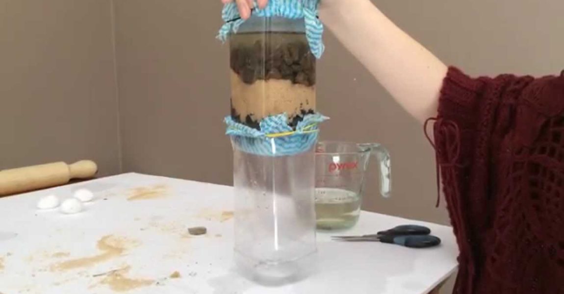 Homemade Water Filter completed - Science Project