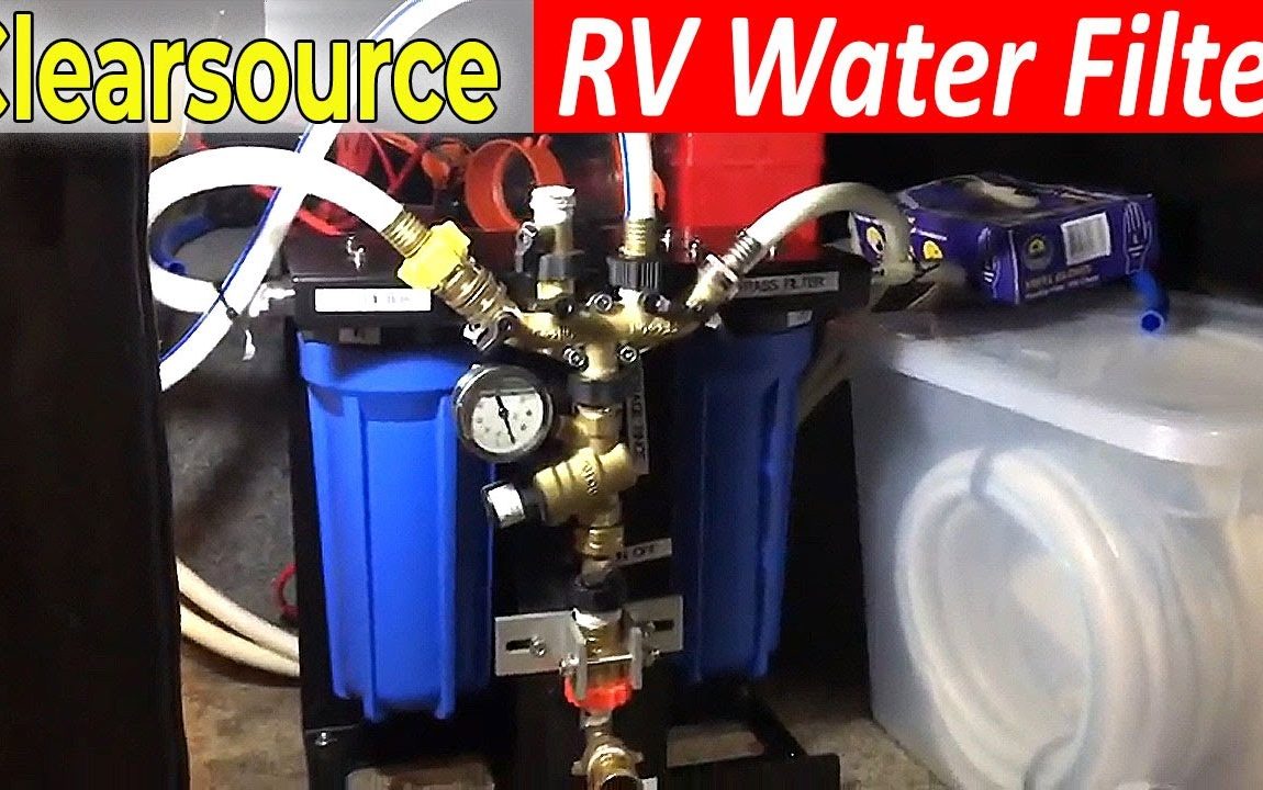 Clearsource Premium RV Water Filter System - Pristine Water, Unparalleled Water Flow, Built-in Stand