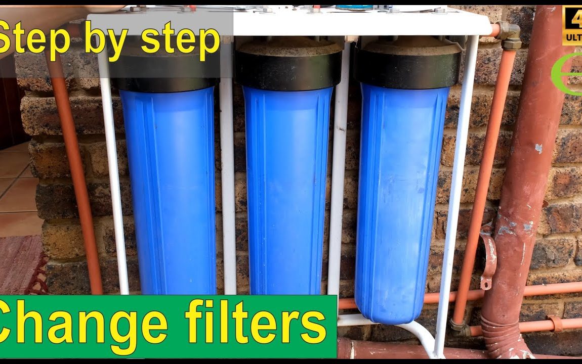 How to replace the 20 inch water filters in a water filtration system.