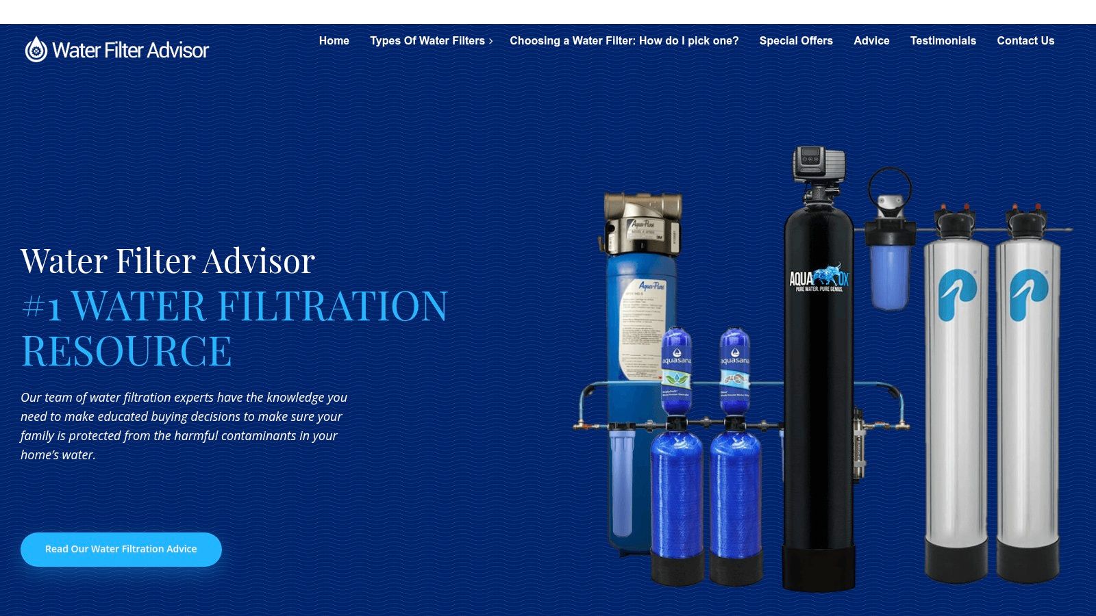Screenshot from https://www.waterfilteradvisor.com